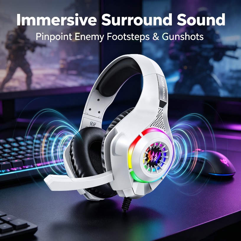 Gaming Headset With Mic Rgb - Fones de Ouvido para Jogos com