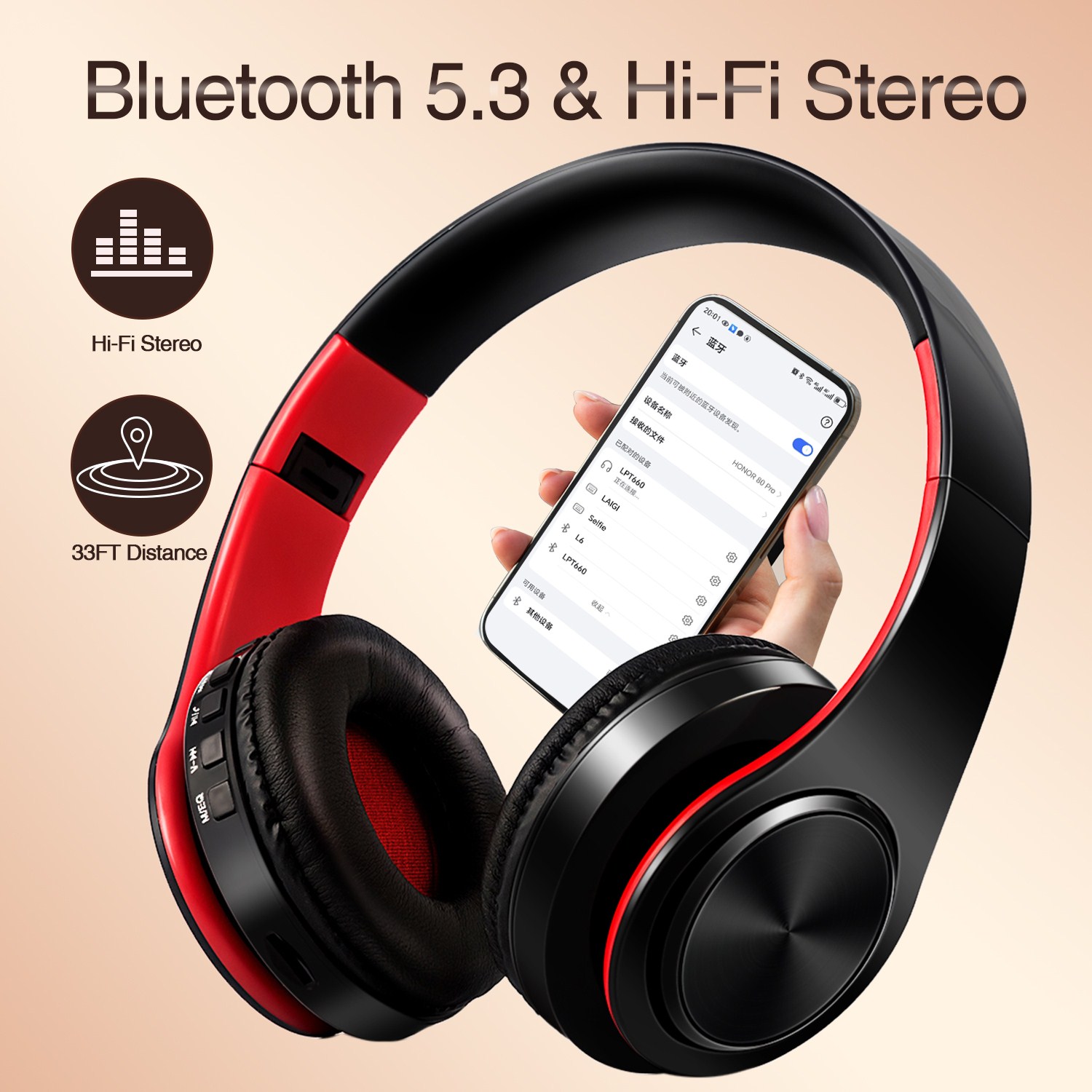 Anc Wireless Over Ear Headphones - Catassu fone de ouvido bluetooth fones