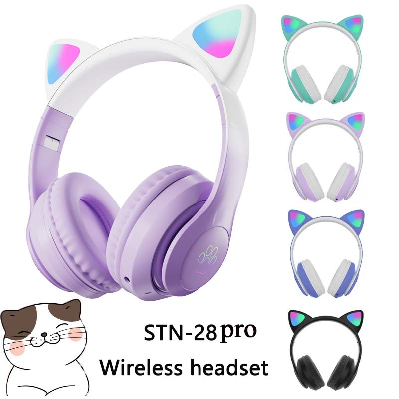 Novo Fone de Ouvido Sem Fio ST - Cat Ear Bluetooth Headset Led avaliação e preço