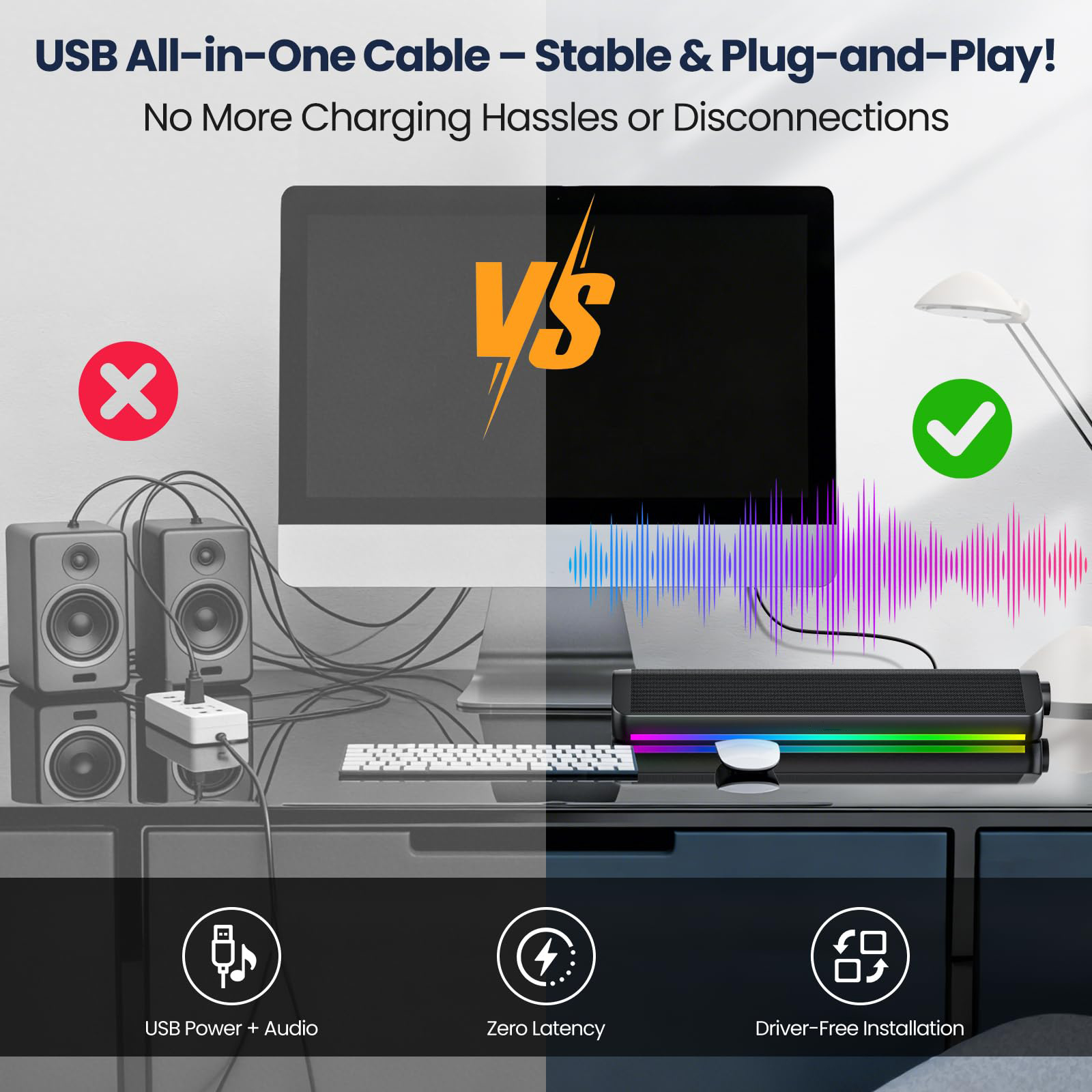 Caixa de Som Bluetooth com Fio - Rgb Computer Soundbar For Pc avaliação e preço