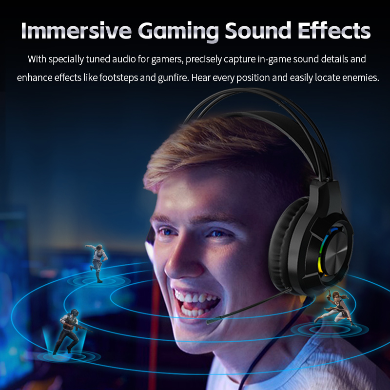 Fone de ouvido para jogos com  - Gaming Headset With Mic Rgb avaliação e preço