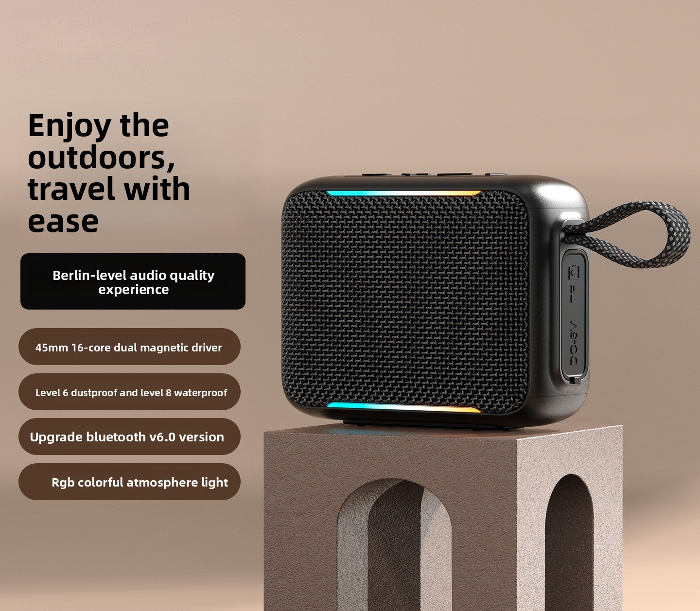Novo Alto-Falante Bluetooth Po - Portable Bluetooth Speaker Waterproof Ipx7 avaliação e preço