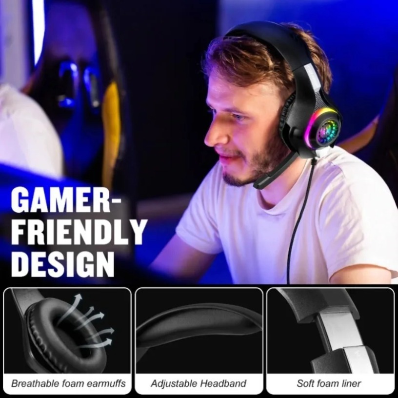 Fones de Ouvido para Jogos com - Gaming Headset With Mic Rgb avaliação e preço