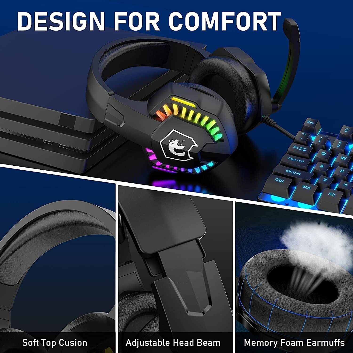 MAMBASNAKE CY907 Headset para  - Gaming Headset With Mic Rgb avaliação e preço