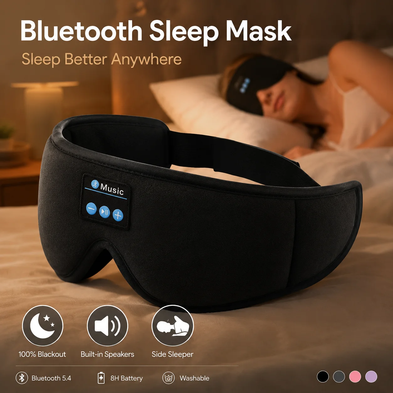 Máscara de Dormir Sem Fio com  - Sleep Mask Headphones Bluetooth avaliação e preço