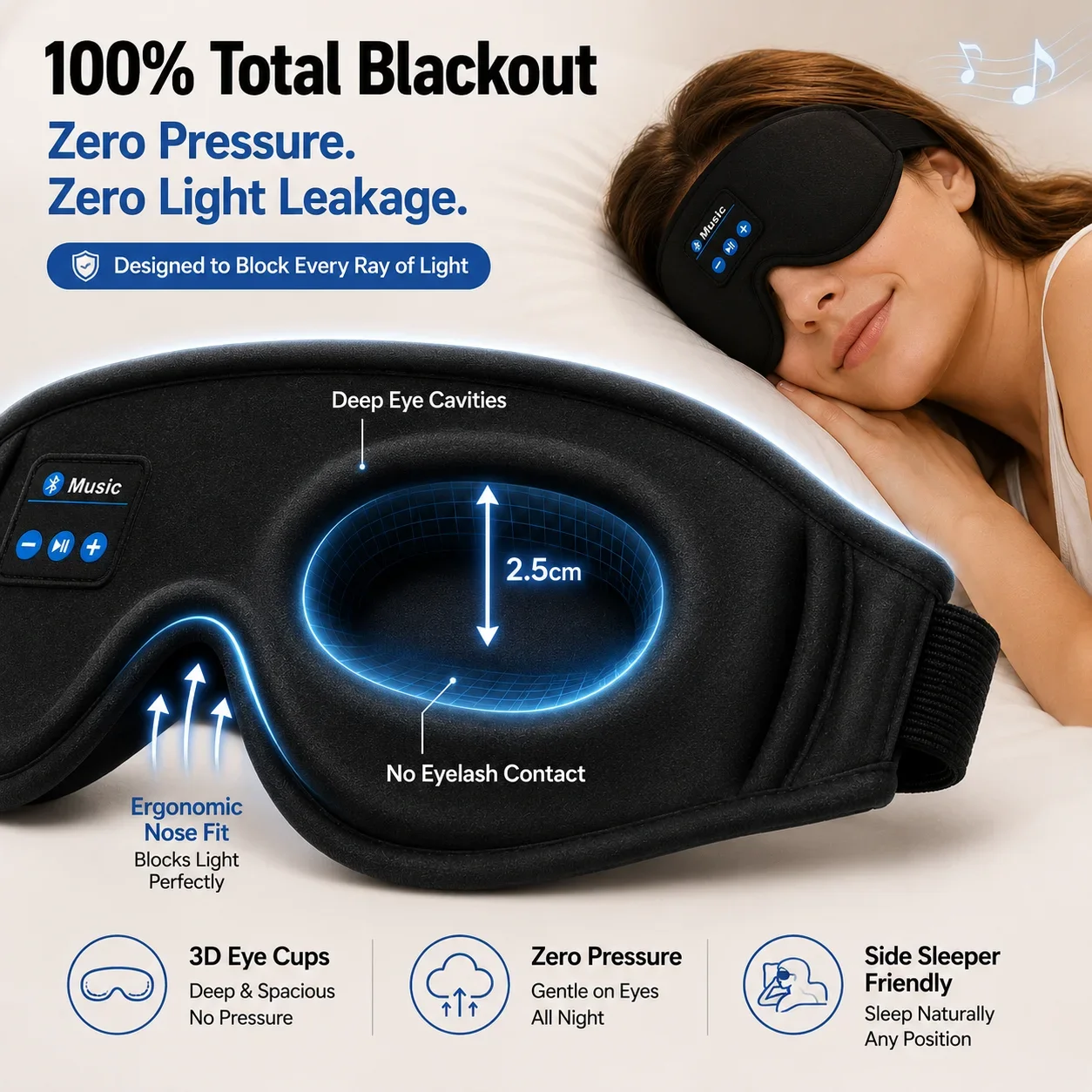 Máscara de Dormir Sem Fio com  - Sleep Mask Headphones Bluetooth avaliação e preço