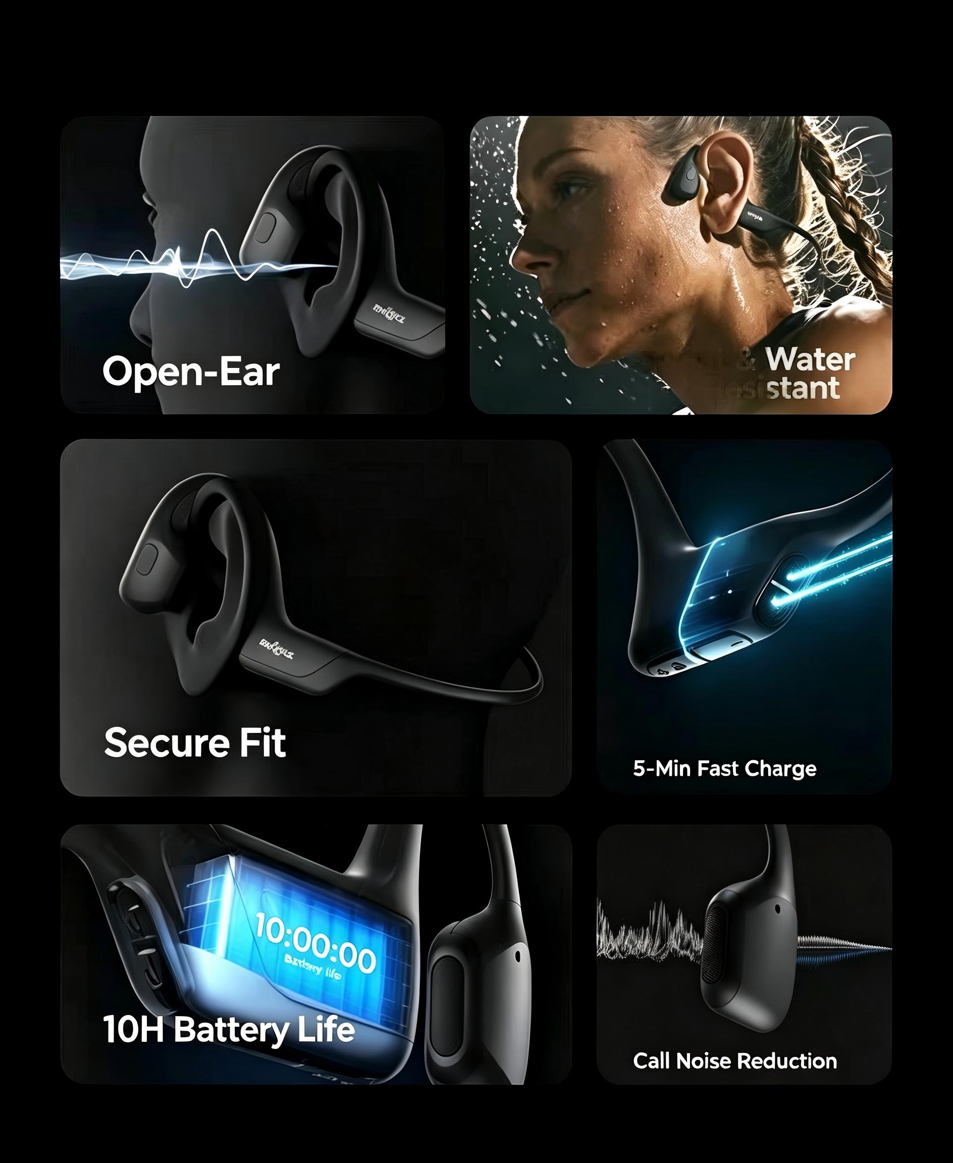 Fones de ouvido Bluetooth de c - Bone Conduction Running Headphones avaliação e preço