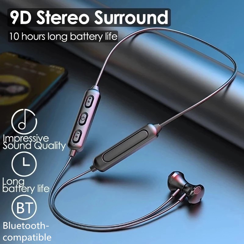 Fones de ouvido sem fio, com b - Magnetic Neckband Sports Earphones avaliação e preço
