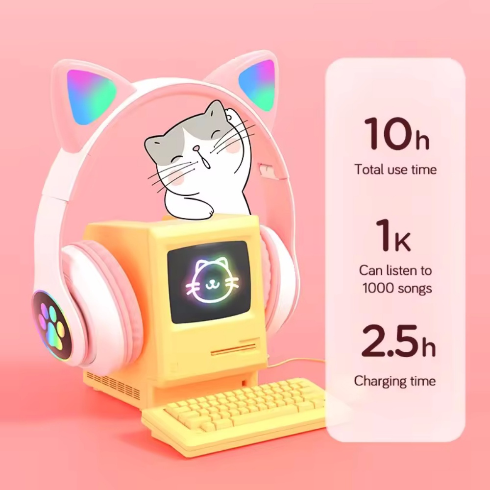 Fone de Ouvido Bluetooth com O - Cat Ear Bluetooth Headset Led avaliação e preço