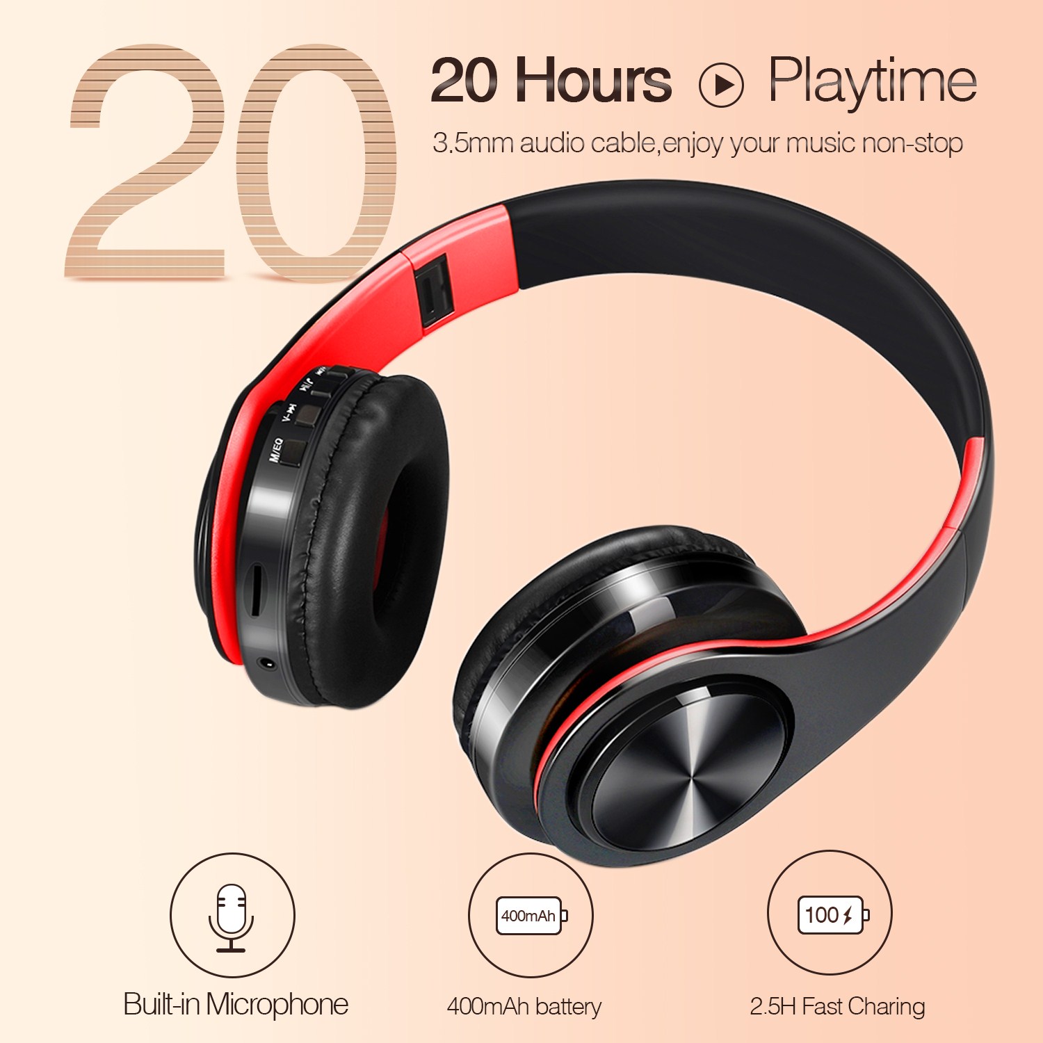 Catassu fone de ouvido bluetoo - Anc Wireless Over Ear Headphones avaliação e preço